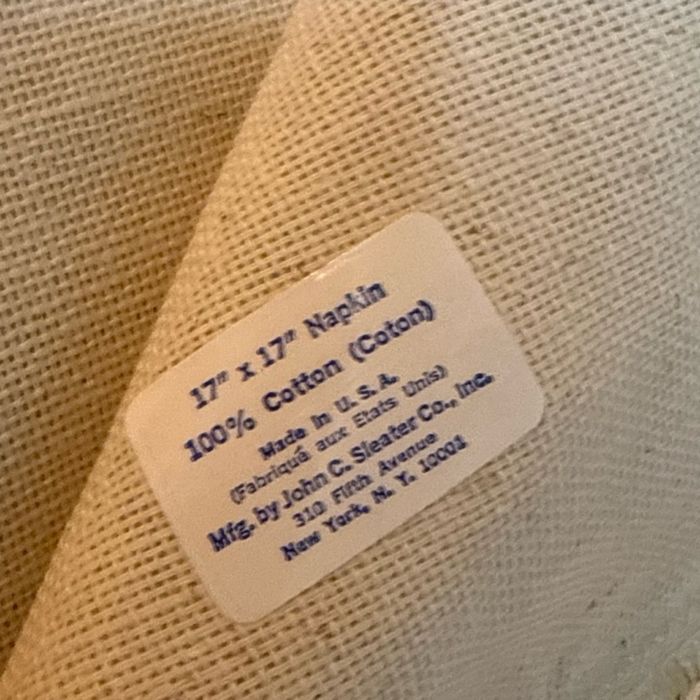 Vtg Set of 4 70s Made in USA Avocado Green 100% Cotton Fringe Napkins 17”x17” - Picture 3 of 6